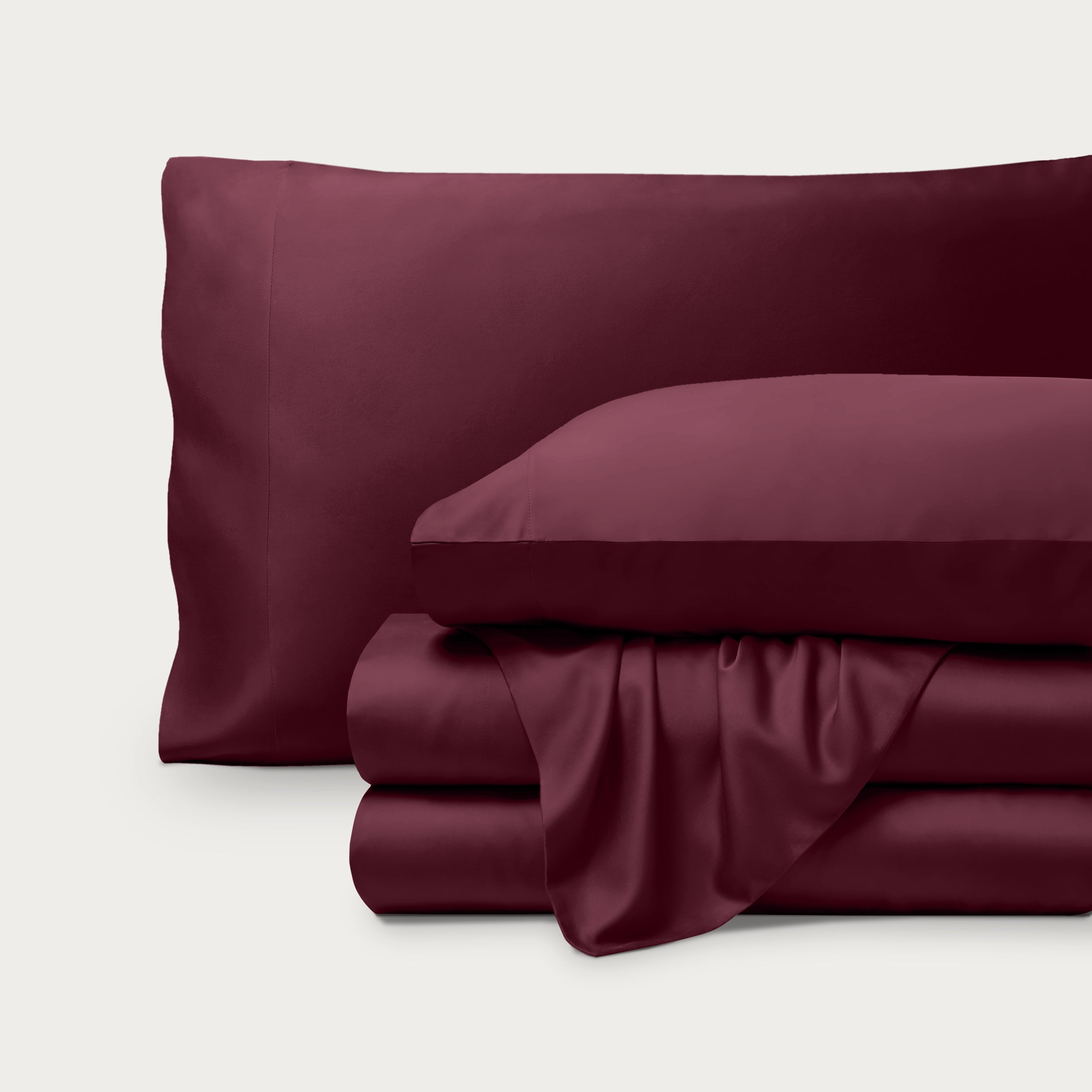 Bare Home Bamboo Sheet Set - Made from Rayon Fibers - Deep Pockets - 4 Piece - King, Burgundy