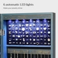 thumbnail image 4 of SONGMICS 6 LEDs Mirror Jewelry Cabinet 47.2-Inch Tall Lockable Wall or Door Mounted Jewelry Armoire Organizer with Mirror 2 Drawers 3.9 x 14.6 x 47.2 Inches Christmas Gifts Rustic Blue Rustic Blue, 4 of 8