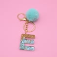 thumbnail image 2 of ievspot 1 Pcs Letter Pendant Plush Ball Alphabet Initial Letter Keychain Key Ring with Fur Ball Pom Charm Decoration, 2 of 8