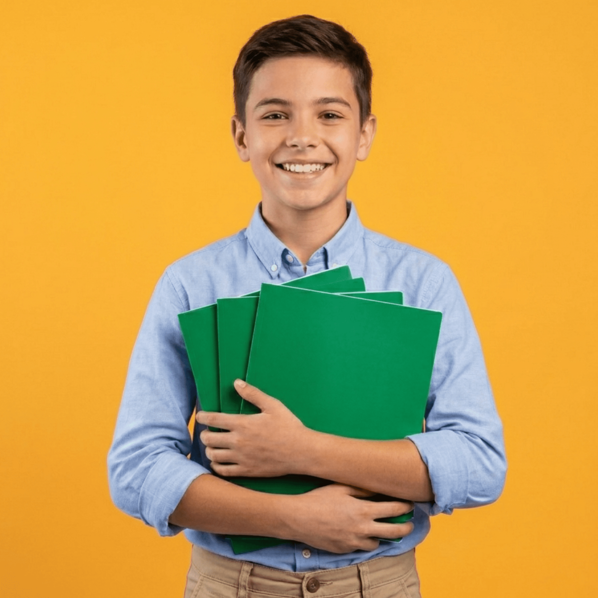 School Supply Boxes | (Green) Three Prong, Two Pocket Folders | 20 Pack | Letter Size Folders for the Classroom & Office