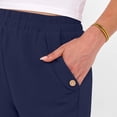 thumbnail image 4 of Linen Capri Pants for Women Elastic Waist Straight Leg Trousers Solid Color Summer Casual Loose Cropped Pants,Sizes S-3XL, 4 of 8