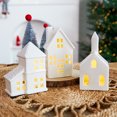 Malltop Shawn White Christmas Glitter Village Porcelain Ceramic