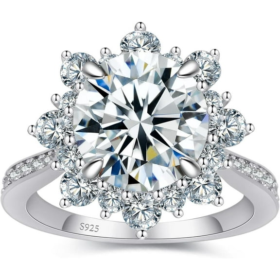 1.50 TCW Round Brilliant Cut Halo Engagement Ring 925 Silver