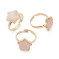 thumbnail image 2 of Star Natural Rose Quartz Adjustable Rings Brass Finger Rings for Women Inner Diameter: 18mm, 2 of 5