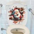 thumbnail image 4 of Christmas 3D Wall Stickers, Cartoon Cute Elk Santa Breaking Through Wall Design, Removable Window Clings, Holiday Party Home Decorations -1Pcs, 4 of 6