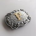 thumbnail image 4 of Vintage Style Initial Letter P Cowboy Cowgirl Western Belt Buckle, 4 of 5