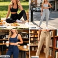 thumbnail image 3 of Drawstring Waist Yoga Pants with Side Pockets, High Waisted Tummy Control Leggings, 4-Way Stretch Workout Tights for Women, Casual Gym Fitness Gifts | CSEONE,Navy XL, 3 of 9