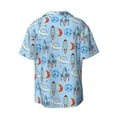 thumbnail image 6 of Daiia Cartoon Rocket With Space Men's Linen Shirts Short Sleeve Casual Shirts Button Down Shirt for Men Beach Summer Wedding Shirt-3X-Large, 6 of 6
