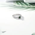 thumbnail image 4 of Gem Stone King 0.95 Ct Princess Cut Green Mystic Topaz White Created Sapphire 925 Sterling Silver Ring (Size 8), 4 of 5