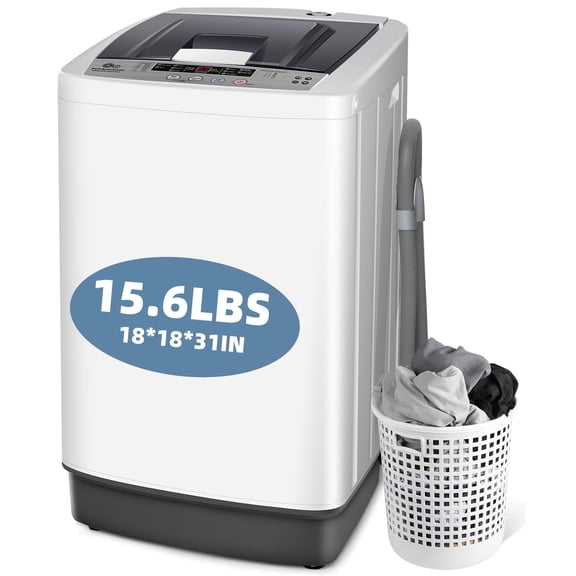 Adnoom Portable Washing Machine, 15.6lbs Dryer & Washer Combo, 10 Programs 8 Water Level Fully Automatic Washing Machine for Dorm, Apartments, Home