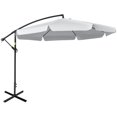 thumbnail image 1 of Outsunny Parasol Déporté Suspendu de Patio 11 Pi, Parasol Cantilever, Blanc, 1 of 10