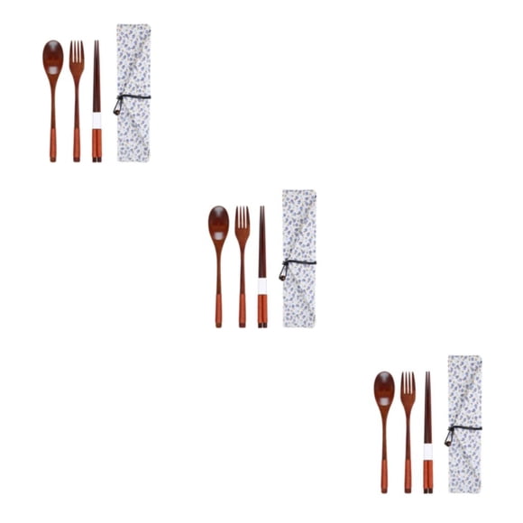 Advancent Juego de cubiertos portátil estilo japonés lavable reutilizable escuela estudiante niños palillo tenedor cuchara cubiertos tipo Type1 NO1