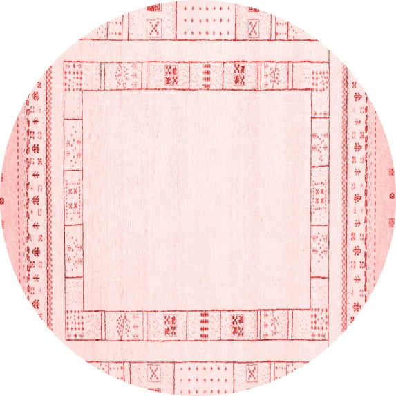 Ahgly Company Indoor Round Solid Red Modern Area Rugs, 3' Round
