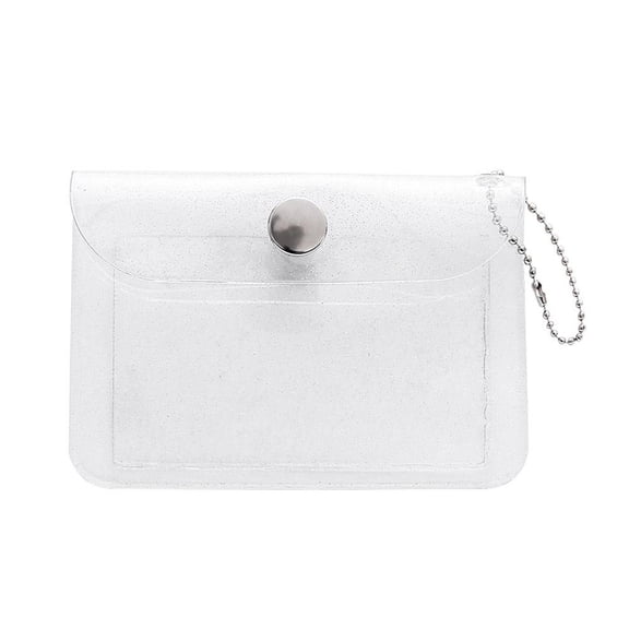 SharkTRUE Clear Womens Card Holder Wallet Small CoPurse KeychaMini Change Pouch Credit Card Case CoPurses and Pouches, Plastic PVC Wallet
