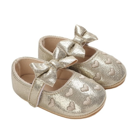 

Infant Baby Girls Princess Shoes Heart Jacquard Bowknot Slippers