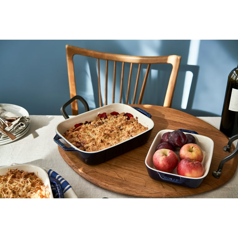 Staub Ceramic 2-pc Rectangular Baking Dish Set Dark Blue