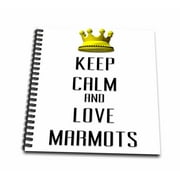 3dRose Gold Crown Keep Calm And Love Marmots - Mini Notepad, 4 by 4-inch
