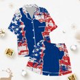 thumbnail image 3 of Kids' 4th Of July Printed Satin Pajama Set Short Sleeve, 3 of 4