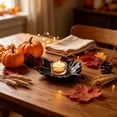 thumbnail image 6 of MMJ Maple Leaf Shaped Candle Holder Ceramic European Style 6.69in Tabletop Aromatherapy Tray Fall Thanksgiving Decor, 6 of 7