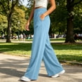 thumbnail image 4 of Admvng Sweatpants Women Baggy Solid Color Thin Plus High Waist Elastic Can Be Worn at Home and Outside, Size XL-6XL, 4 of 6
