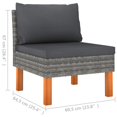thumbnail image 2 of vidaXL Middle Sofa Poly Rattan and Solid Eucalyptus Wood, 2 of 6