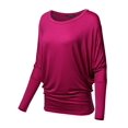 thumbnail image 3 of FashionOutfit Women's Casual Solid Boat Neck Long Dolman Sleeve Top - MADE in USA, 3 of 4
