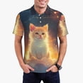 thumbnail image 1 of Fotbe Starry Sky Constellation Cat Camiseta Polo de Golf para Hombre con Estampado – Camisa Deportiva Transpirable con Cuello Abotonado-Medium, 1 of 6