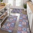 thumbnail image 2 of Purple Ethnic Geometric Patchwork Pattern Kitchen Rugs Sets Of 3,Kitchen Runner Rugs Non Skid Washable,Decorative Kitchen Floor Mats for Kitchen,Sink,Laundry,17"x30"+ 17"x47" + 17"x59", 2 of 6