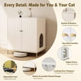 thumbnail image 5 of Stylish Cat Litter Box Enclosure, Modern Hidden Litter Box Furniture with Tall Legs, Side Entrance, and Dual Use as End Table for Living Room or Bedroom (White & Gold), 5 of 8