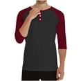 thumbnail image 6 of Men Clothing, Mens Henley Long Sleeve Shirts - Soft 3 Button Tees Casual Full Sleeve T-Shirts Men, 6 of 7