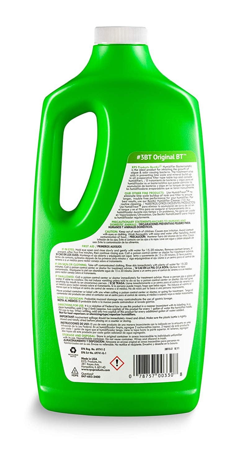 6-pack BestAir 3BT-PDQ-6 Original BT Humidifier Bacteriostatic Water Treatment, 32 fl oz, 6 Pack — Residential Use, Standard Application