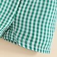thumbnail image 5 of Toddler Boy Summer Outfits Baby Boy Animal Print Short Sleeves T-Shirt Plaid Shorts Set Infant Boy Clothes Set, 5 of 6