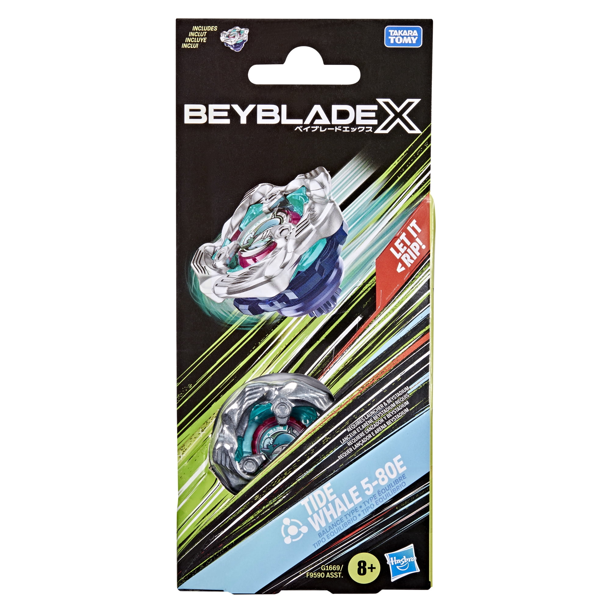 Beyblade X Tide Whale 5-80E Booster Pack Set with Balance Type Top, Ages 8+