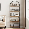 DSstyles Bookshelf 5 Tier Bookcase Arched Display Racks Tall Standing