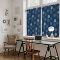 thumbnail image 5 of Navy Blue Daisy Kitchen Curtain for Berdoom Living Room Cafe 45 Inch Length, Modern Farmhouse Chrysanthemum Floral Tiers Curtains Light Filtering Drapes Rod Pocket Window Treatment 2 Panels 52"Wx45"L, 5 of 8