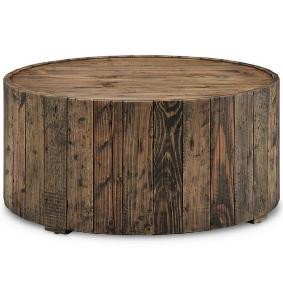 Reclaimed Wood Round Coffee Table, Round Barn Wood Coffee Table