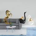 thumbnail image 2 of Estatua del caballo,Estatua de caballo de pie hecha a mano de resina de cafetería,estatua de cisne,Estatuas y figuras de cisnes de cerámica modernas Esculturas,Escultura de animales, 2 of 8