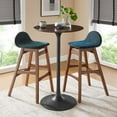 thumbnail image 2 of Modway Lippa Table de Bar Ronde 28 Pouces Grain de Bois Style Mi-Siècle Moderne en Noyer Cerisier Noir, 2 of 7