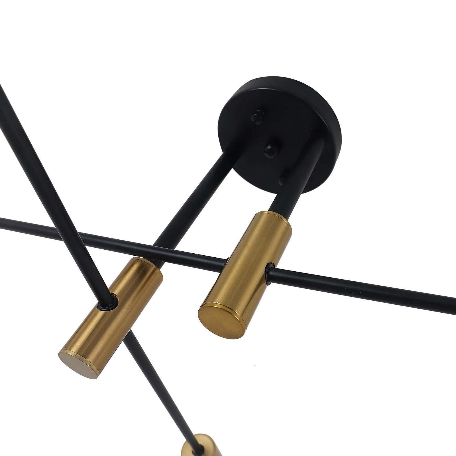 Miumaeov Modern Sputnik Chandelier Ceiling Light Fixture Pendant Lamp for Living Room Bedroom Dining Room Black + Copper