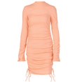thumbnail image 4 of Femmes Robe de Couleur Unie, Manches Longues Col Haut Côté Cordon Robe de Mode Vêtements Creux, 4 of 4