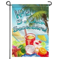 ANLEY Double Sided Summer Garden Flag, It's 5 o'Clock Somewhere Decorative Garden Flags - 18 x 12.5 Inch