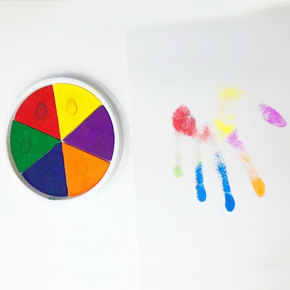 6 Colors Ink Pads- Stamp DIY Finger Color Painting Craft Cardmaking DIY Ink Pad Montessori Drawing Learning Education Toys