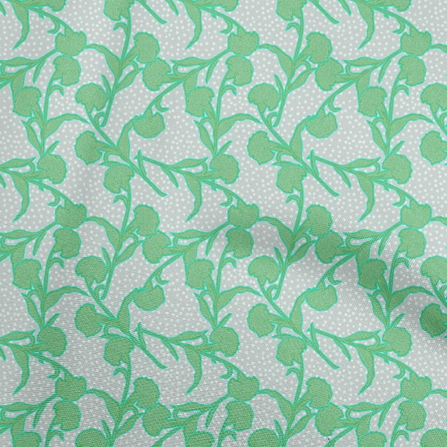 oneOone Cotton Flex Light Gray Fabric Floral Botanical Craft Projects Decor Fabric Printed By The Yard 40 Inch Wide