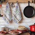 thumbnail image 6 of Spring Purple Flowers Kitchen Towels Set of 3, Farmhouse Leaves Fences Gray Plaid Absorbent Dish Towels for Kitchen, Microfiber Hand Towel, Quick Drying Tea Towel for Cleaning Decorative Dishcloths, 6 of 7