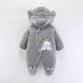 thumbnail image 2 of TAIAOJING Bear Warmer Snowsuit Baby Boys Girls Long Sleeve Cute Cartoon Animals Letter Bear Ears Hooded Romper Jumpsuit Outfit Clothes Coat 9-12 Months, 2 of 9