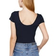 thumbnail image 3 of FashionMille Women's Casual Basic Scoop Neck Stretch Jersey Top Short Sleeve Bodysuit, 3 of 4