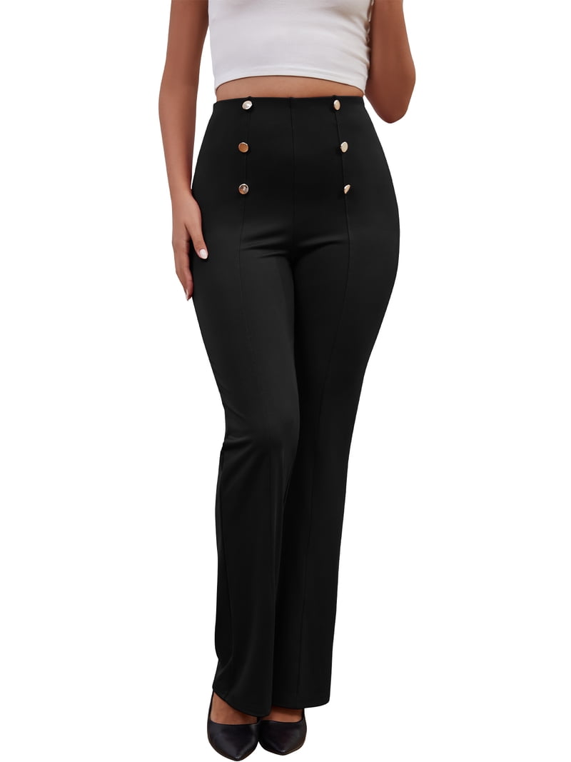 sexy black dress pants Pantaln de Vestir Tiro Alto Tall Victoria - Negro