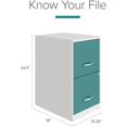 thumbnail image 3 of Space Solutions 18in. 2 Drawer Metal File Cabinet White/Teal, 3 of 10
