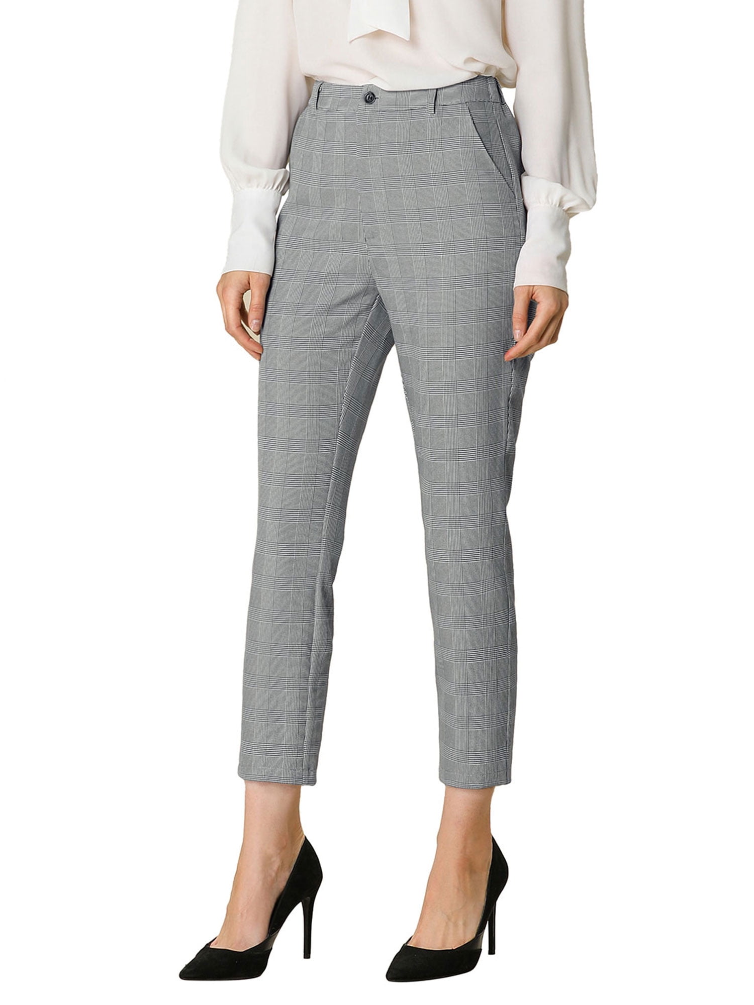 women's high waisted plaid pants