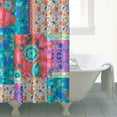 thumbnail image 5 of Waterproof Pioneer Pieced Patchwork Shower Curtain 72x84 Inch Bohemian Style Stitching Colorful Floral Polyester Unique Shower Curtain for Bathroom Hotel Home Decor with 12 Plastic Hooks, 5 of 5